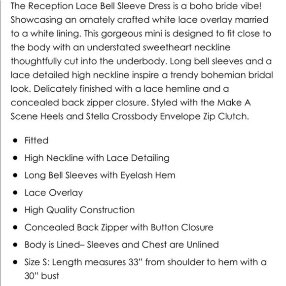 NWOT VICI The Reception Lace Bell Sleeve Dress Small SM - Picture 4 of 11